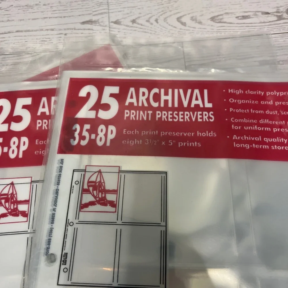 Print File 35-8P Archival Print Preservers 3.5x5 Photo Sleeves 2 Packs 25 + 23